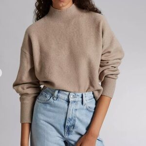 & Other Stories Women Beige Mock Neck Sweater
